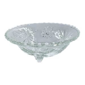 Anchor Hocking Bowl Footed Vintage Pressed Clear Glass Star Of David Candy Dish